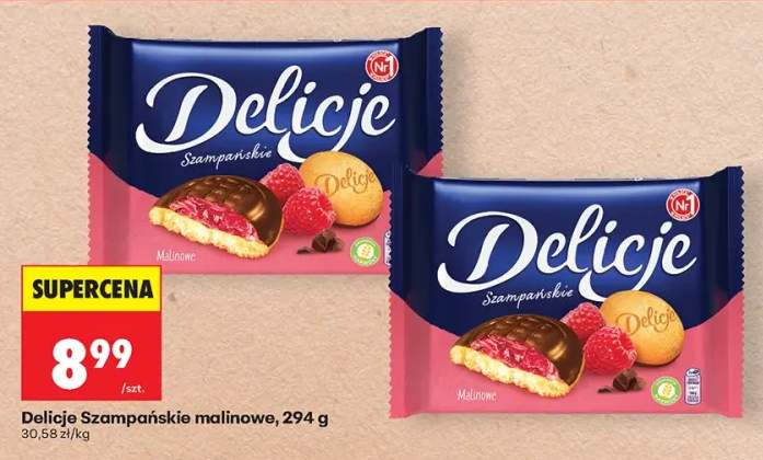 Ciastka Delicje Szampańskie malinowe