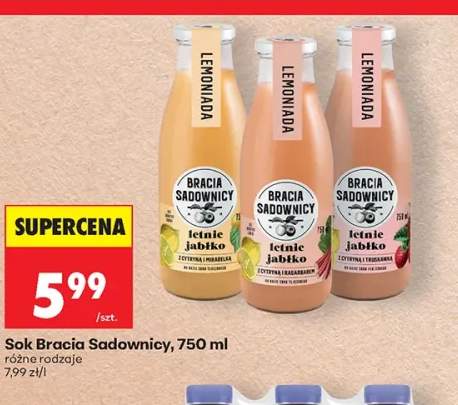 Sok Bracia Sadownicy letnie jabłko z cytryną i mirabelką 750 ml