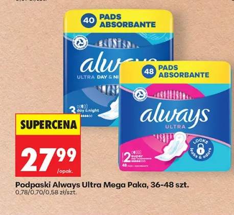 Podpaski Always Ultra Day & Night Mega Paka