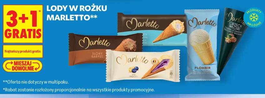 Lody w rożku plombir Marletto