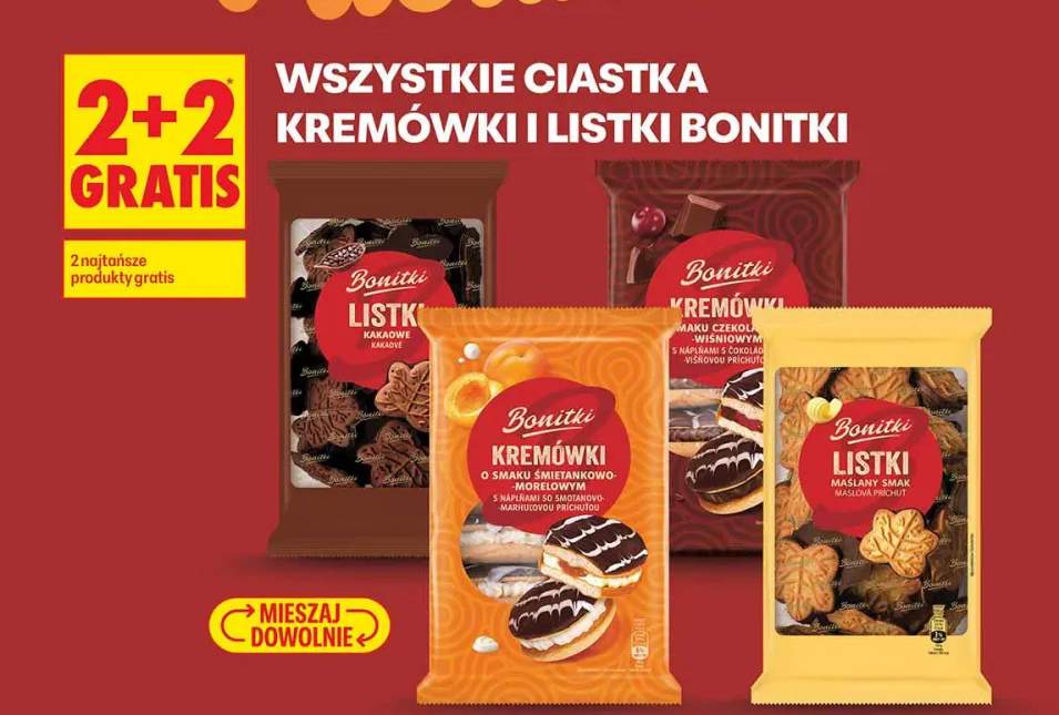 Ciastka Listki maślany smak Bonitki