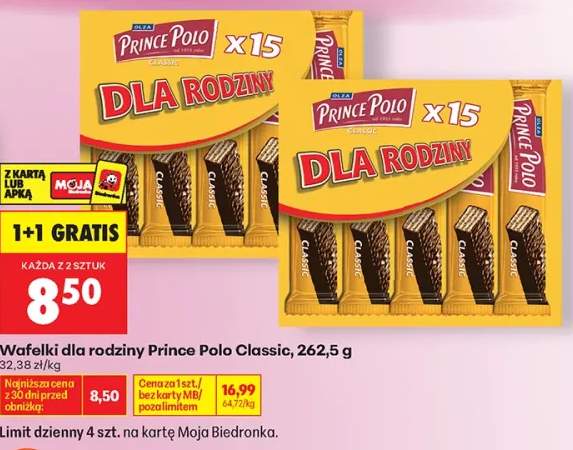 Wafelki dla rodziny Prince Polo Classic