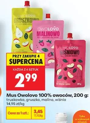 Mus Owolovo 100% owoców truskawka