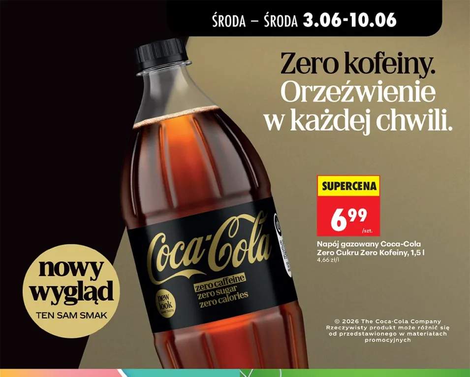 Napój gazowany Coca-Cola Zero Cukru Zero Kofeiny