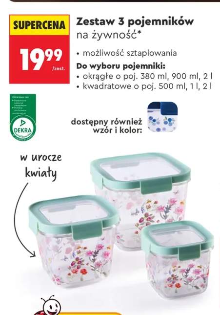 Zestaw 3 pojemników na żywność okrągłe 3-pak
