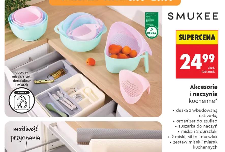 Zestaw 2 miski, sitko i durszlak SMUKEE