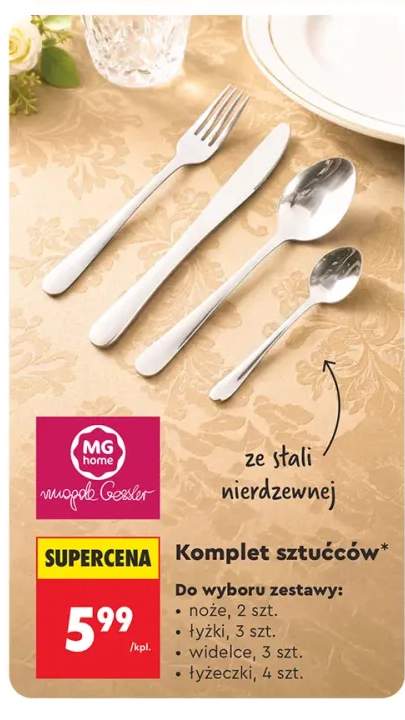 Komplet sztućców noże MG Home 2-pak