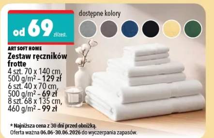 Zestaw ręczników frotte Art Soft Home 8-pak 68x135 cm