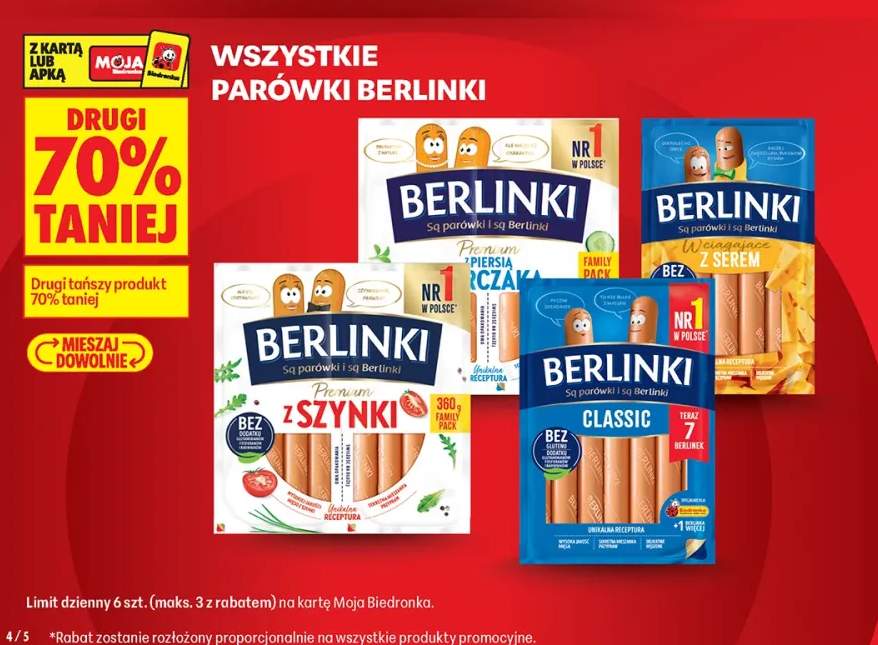 Parówki Berlinki z serem
