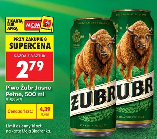 Piwo Żubr Jasne Pełne