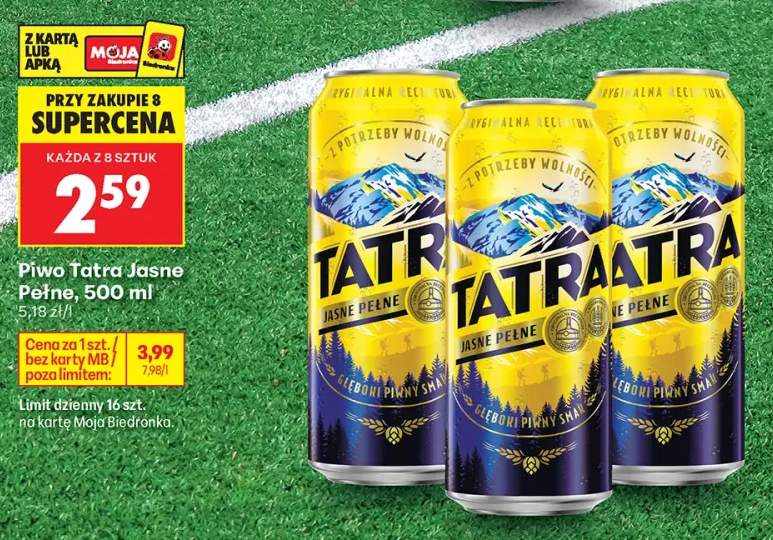 Piwo Tatra Jasne Pełne