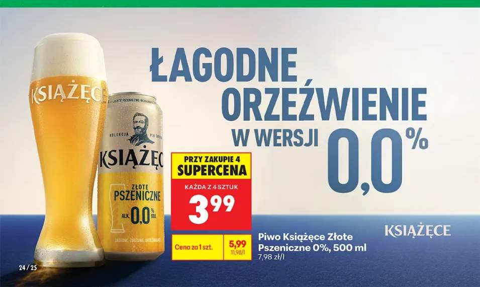 Piwo bezalkoholowe Książęce Złote Pszeniczne 0%