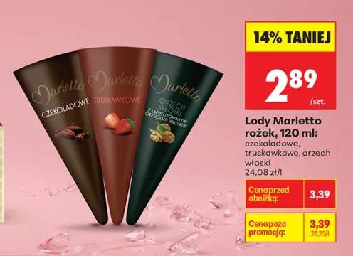 Lody rożek Marletto orzech włoski