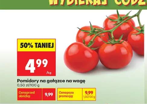 Pomidory na gałązce na wagę