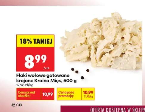 Flaki wołowe gotowane krojone Kraina Mięs