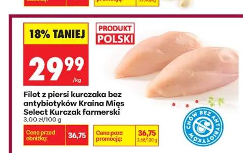 Filet z piersi kurczaka bez antybiotyków Kraina Mięs Select Kurczak farmerski