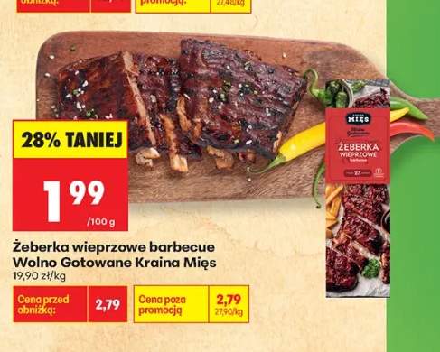 Żeberka wieprzowe barbecue Wolno Gotowane Kraina Mięs