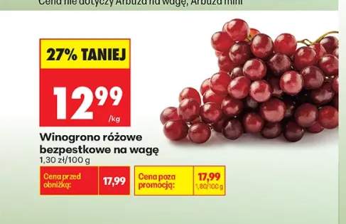 Winogrono różowe bezpestkowe na wagę