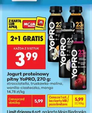 Jogurt proteinowy pitny YoPRO o smaku stracciatella
