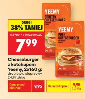Cheeseburger z ketchupem wieprzowy Yeemy 2-pak