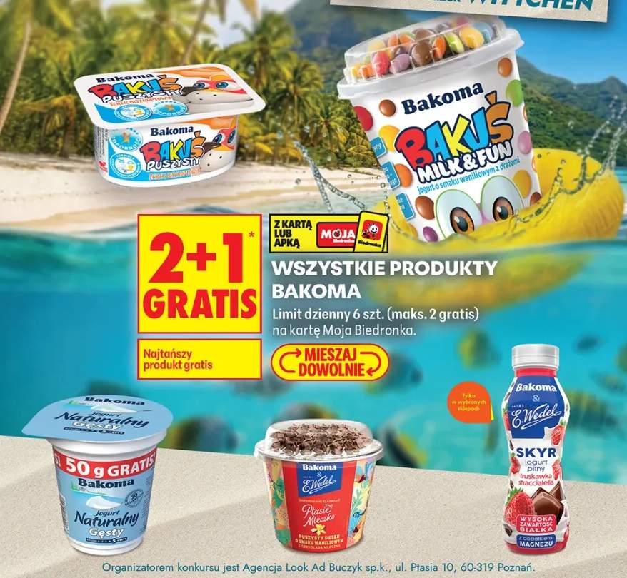 Jogurt Bakuś Milk & Fun o smaku waniliowym z drażami