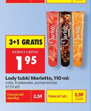 Lody tubki Marletto Cola 110 ml