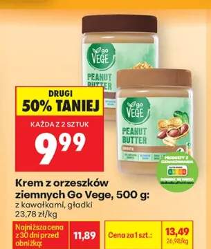 Krem z orzeszków ziemnych Go Vege z kawałkami