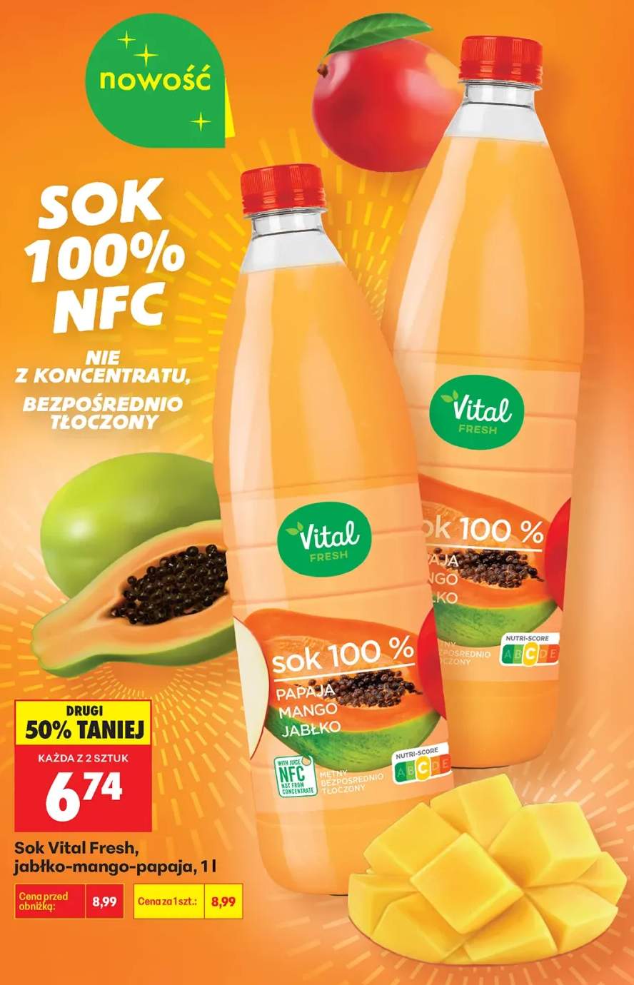 Sok Vital Fresh jabłko-mango-papaja