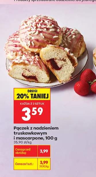 Pączek z nadzieniem truskawkowym i mascarpone