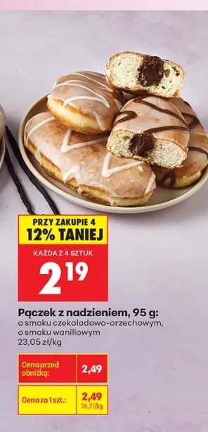Pączek z nadzieniem o smaku waniliowym