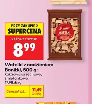 Wafelki z nadzieniem śmietankowe Bonitki
