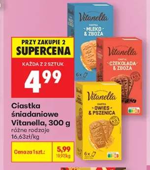 Ciastka śniadaniowe Owsiane Czekolada & Zboża Vitanella