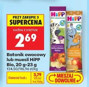 Batonik owocowy HiPP Bio Jabłka-Banany-Maliny