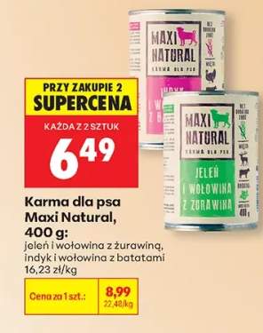 Karma dla psa Maxi Natural jeleń i wołowina z żurawiną 400 g