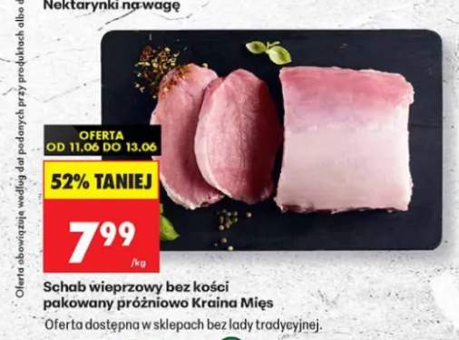 Schab wieprzowy bez kości pakowany próżniowo Kraina Mięs