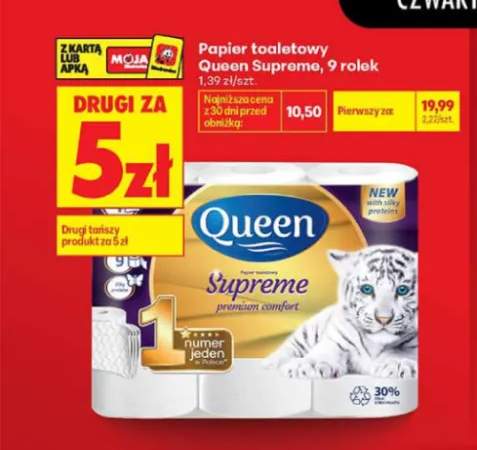 Papier toaletowy Queen Supreme 9-pak