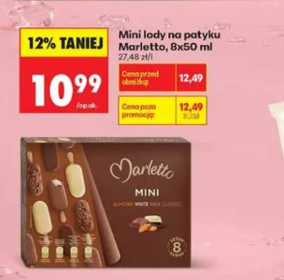 Lody mini na patyku Marletto 8-pak