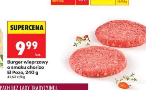 Burger wieprzowy o smaku chorizo El Pozo