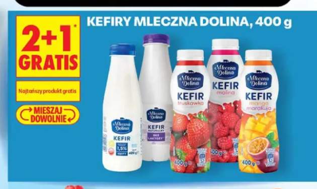 Kefir naturalny 1,5% gęsty Mleczna Dolina +4 warianty