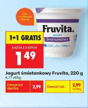 Jogurt śmietankowy Fruvita