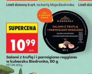 Salami z truflą i parmigiano reggiano w kubeczku Biedronka