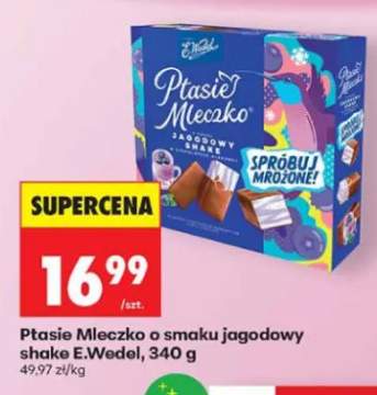 Ptasie Mleczko o smaku jagodowy shake E.Wedel