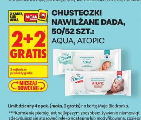 Chusteczki nawilżane Dada Baby Aqua +1 wariant