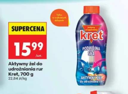 Aktywny żel do udrożniania rur Kret Podwójna Siła