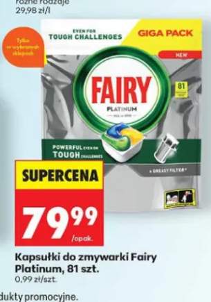 Kapsułki do zmywarki Fairy Platinum 81-pak