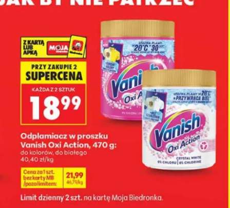Odplamiacz w proszku Vanish Oxi Action do kolorów +1 wariant