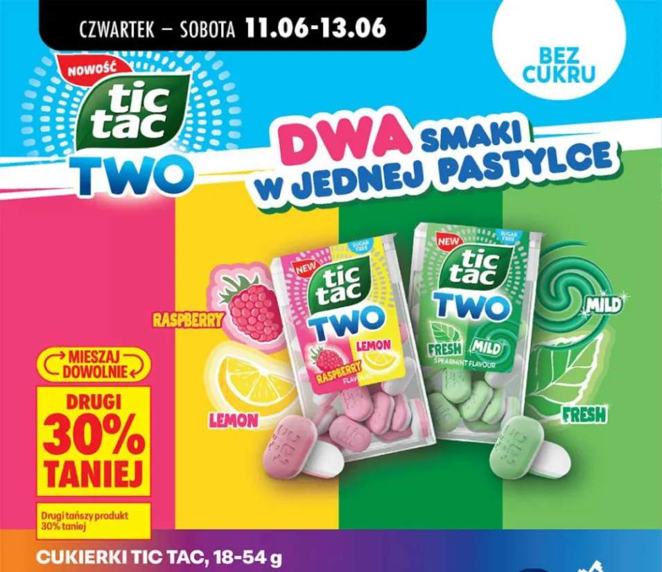 Cukierki Tic Tac TWO Raspberry Lemon +1 wariant