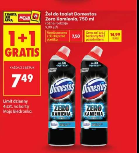 Żel do toalet Domestos Zero Kamienia