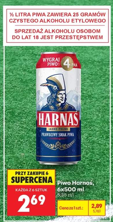 Piwo Harnaś Jasne Pełne 6-pak 500 ml