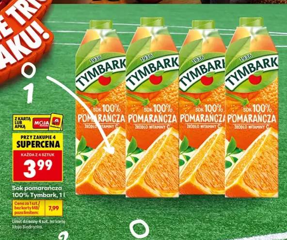 Sok pomarańczowy 100% Tymbark